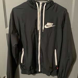Nike Zip Up Wind Breaker , Black , Size large